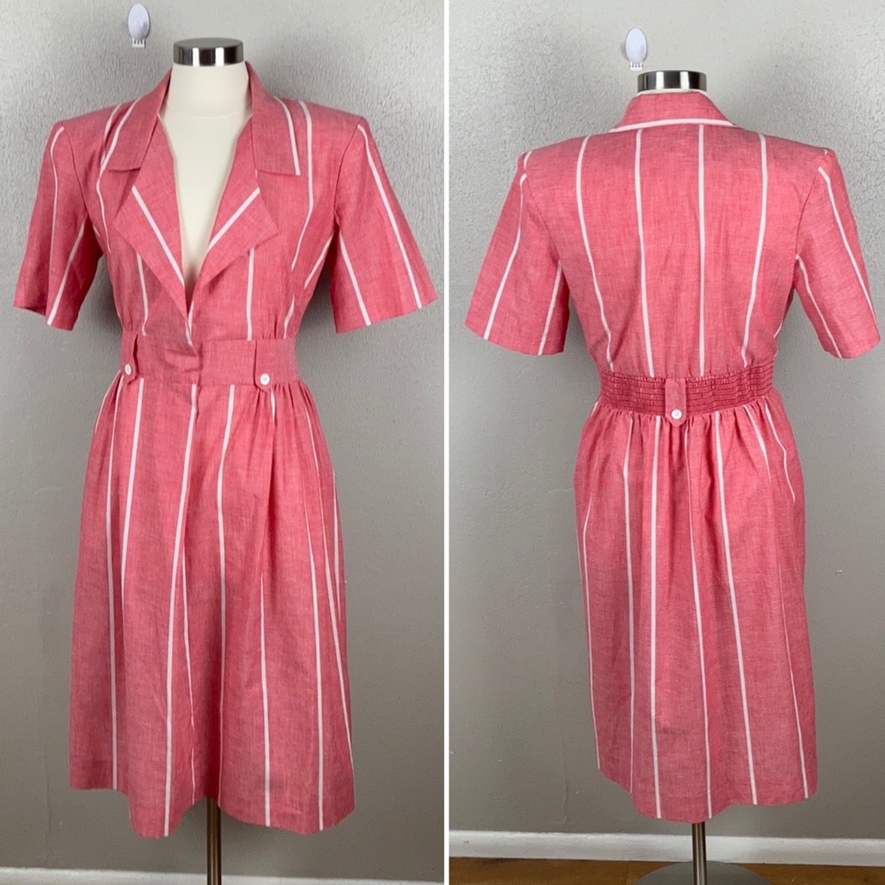 Vintage 80s does 50s Striped Rockabilly Dress